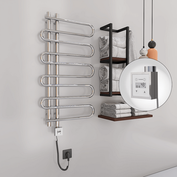 Radiva - Zante Sèche Serviettes Electrique 500x1000 Chrome Ktx3 200 Watt Câble en spirale Radiva - Zante Sèche Serviettes Electrique 500x1000 Chrome Ktx3 200 Watt Câble en spirale