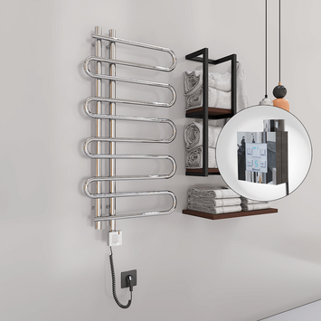 Radiva - Zante Sèche Serviettes Electrique 500x1000 Chrome Ktx4 200 Watt Câble en spirale
