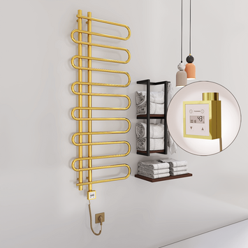 Radiva - Zante Sèche Serviettes Electrique 600x1400 Or Ktx3 300 Watt Câble en spirale