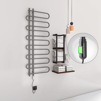 Radiva - Zante Sèche Serviettes Electrique 600x1400 Anthracite (On/Off) 600 Watt