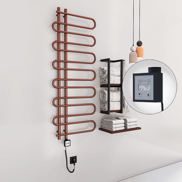 Radiva - Zante Elektrikli Havlupan 600x1400 Bakır Eskitme (KTX3 Termostat) 300W Spiral Kablolu