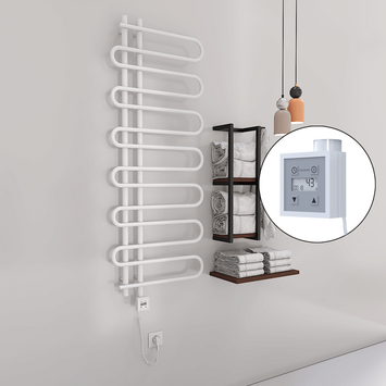 Radiva - Zante Electric Towel Warmer 600x1400 White Ktx3 300 W (Spiral Cable)