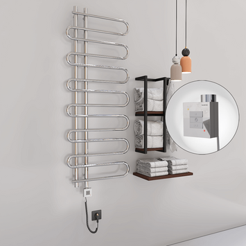  - Zante Sèche Serviettes Electrique 600x1400 Chrome Ktx1 300 Watt Câble en spirale