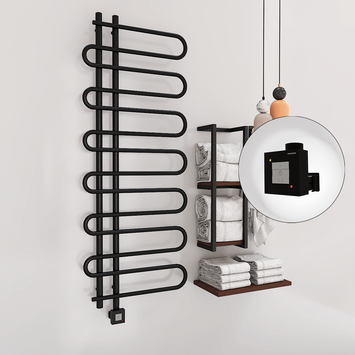 Radiva - Zante Sèche Serviettes Electrique 600x1400 Noir mat Ktx1 600 Watt