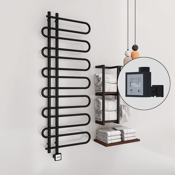 Radiva - ZANTE Elektrikli Havlupan 600x1400 Siyah (KTX3 Termostat) 600W