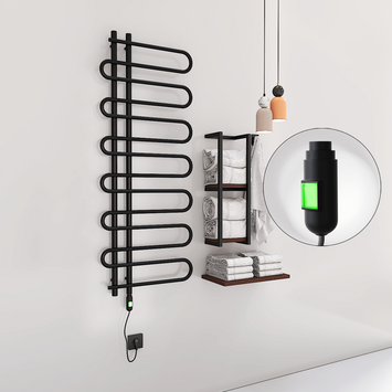 Radiva - ZANTE Elektrikli Havlupan 600x1400 Siyah (On/Off Düğmeli) 600W